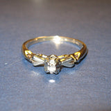 14k yellow Gold Ladies Diamond Engagement Ring 0.03ct ~size 6.5 - Previously Loved