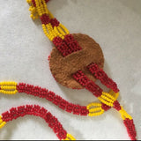 Native art beaded Lariat necklace. HANDCRAFTED New