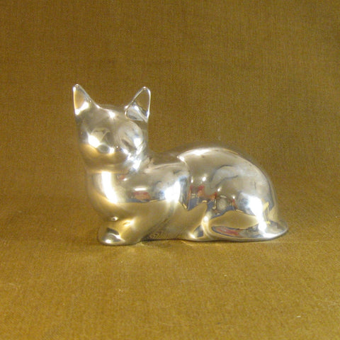 Hoselton Polished Aluminum Cat figurine