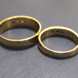 14k yellow Gold Stone set Wedding Bands (Ladies ~ size 7 Gents ~size 10.5) - Previously Loved